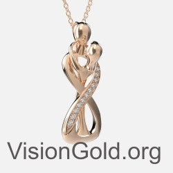 Άπειρο Κολιέ Μαμά Παιδί Σε Ροζ Χρυσό - Κολιέ Οικογένεια 0818R