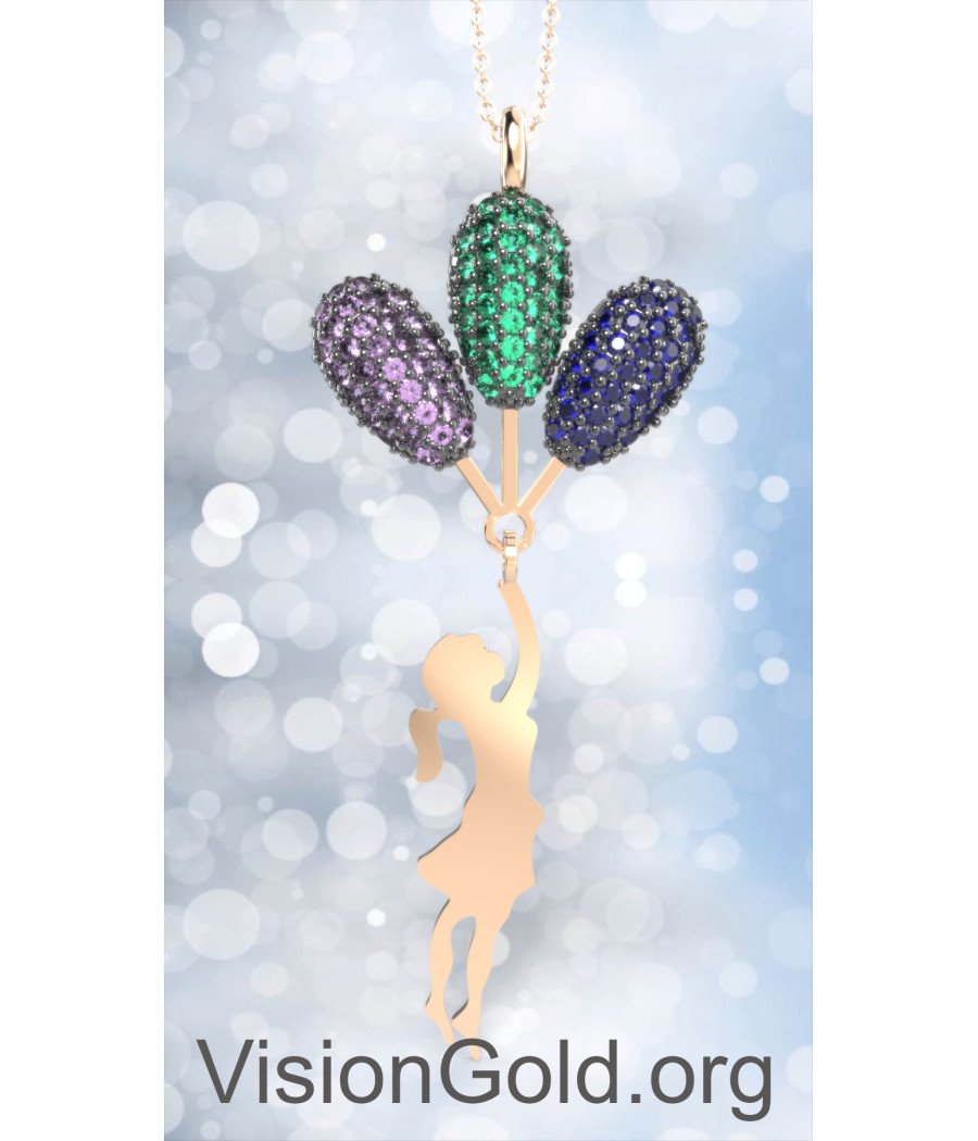 Κολιέ Κορίτσι Με Μπαλόνι - Δώρο Για Την Κόρη