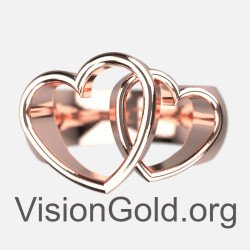 Ασημένιο Γυναικείο Δαχτυλίδι Με Σχέδιο Διπλή Καρδιά Σε Ροζ