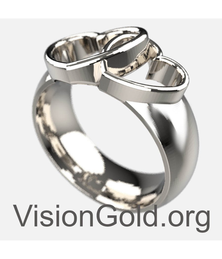 Damen Silberring mit Doppelherz-Design - Ring für Verliebte -