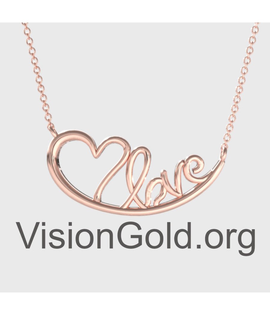 Κολιέ Καρδιά Love - Graffiti Love Μενταγιόν Σε Ασήμι