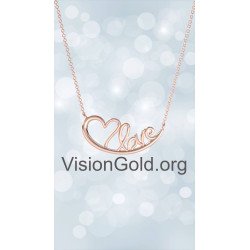 Κολιέ Καρδιά Love - Graffiti Love Μενταγιόν Σε Ασήμι