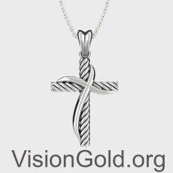 Croce d'argento da uomo 0302