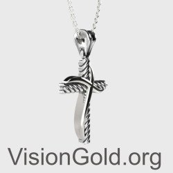 Croce d'argento da uomo 0302