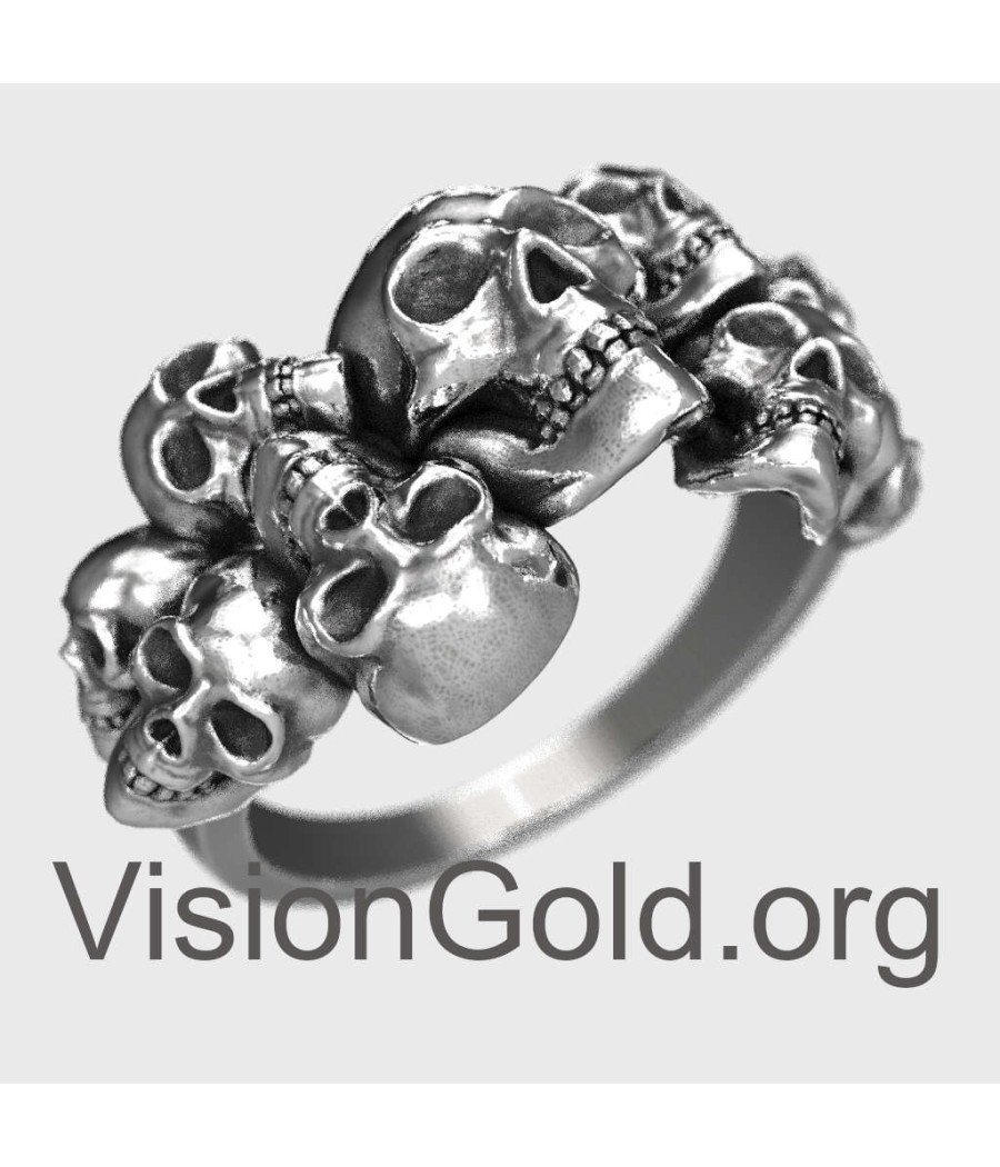 Domineering Gothic Fangs Skull Ring Stainless Steel Vampire Biker Jewelry  Ring | eBay