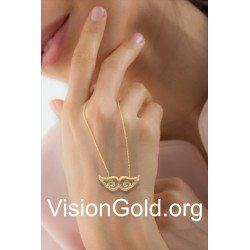 VisionGold.org® Collar|collar con alas - Collar Angel