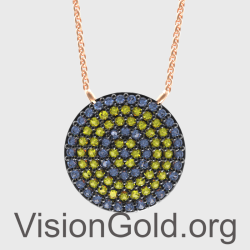 Collar de círculo delicado - Gargantilla de collar de mal de ojo de oro delicado - El mejor collar de todos los días 0039