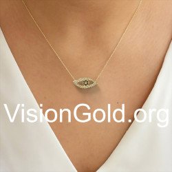 Κολιέ ματάκι-Κολιέ Ματάκι Ροζ Χρυσό Ασήμι 925