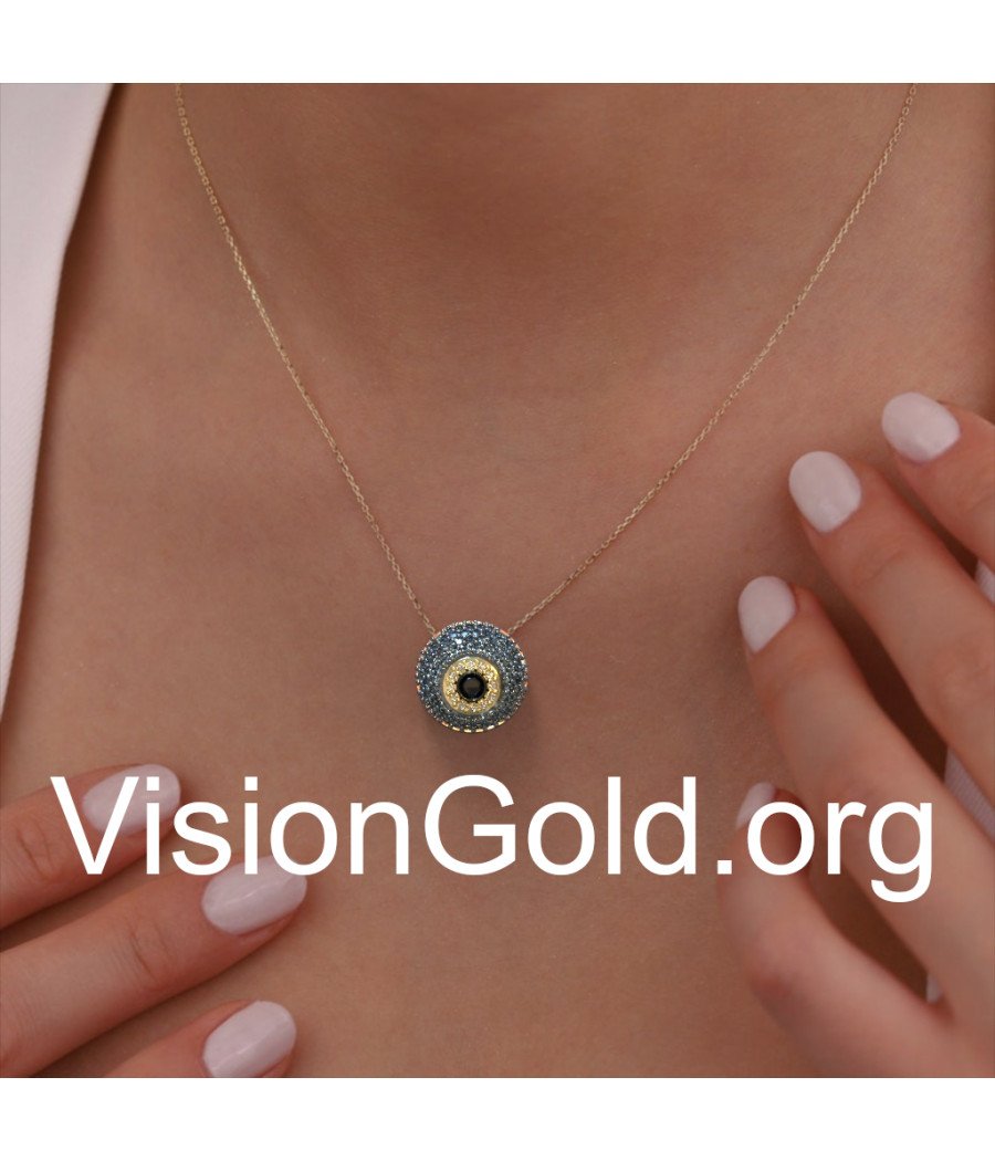 Gold Evil Eye Pendant Necklace-Evil Eye Necklace