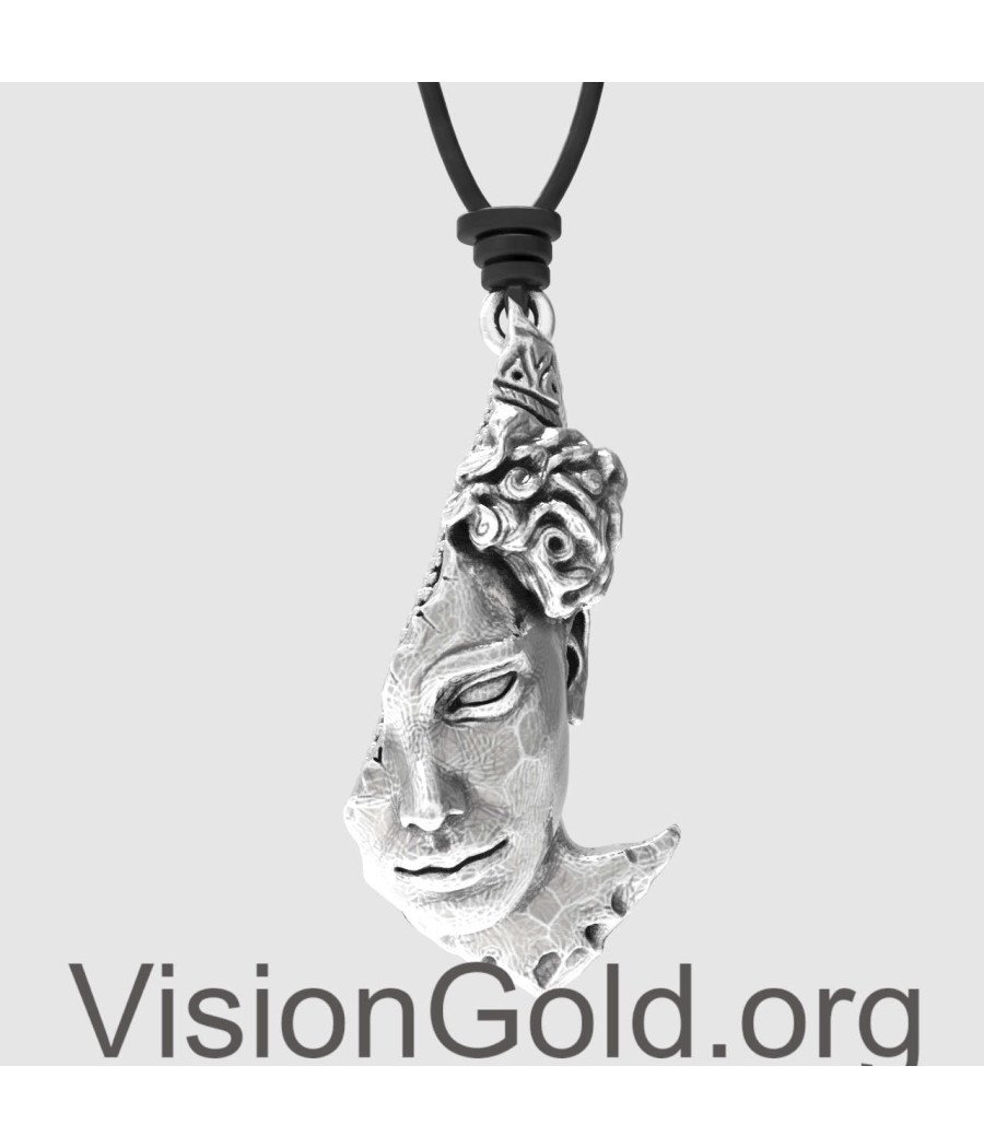 Unisex Ασημένιο Κολιέ Γυναικείο Αρχαιοελληνικό Άγαλμα 0832