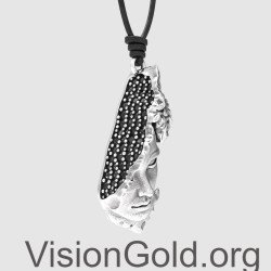 Unisex Ασημένιο Κολιέ Γυναικείο Αρχαιοελληνικό Άγαλμα 0832