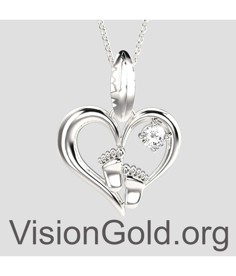 Best Heartfelt Gift for Mom to be - Baby Feet Heart 925 Sterling Silver  Pendant Gift Set : Amazon.in: Fashion