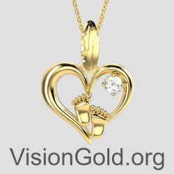 Ожерелье в форме сердца для детской ножки - подарок для молодой мамы