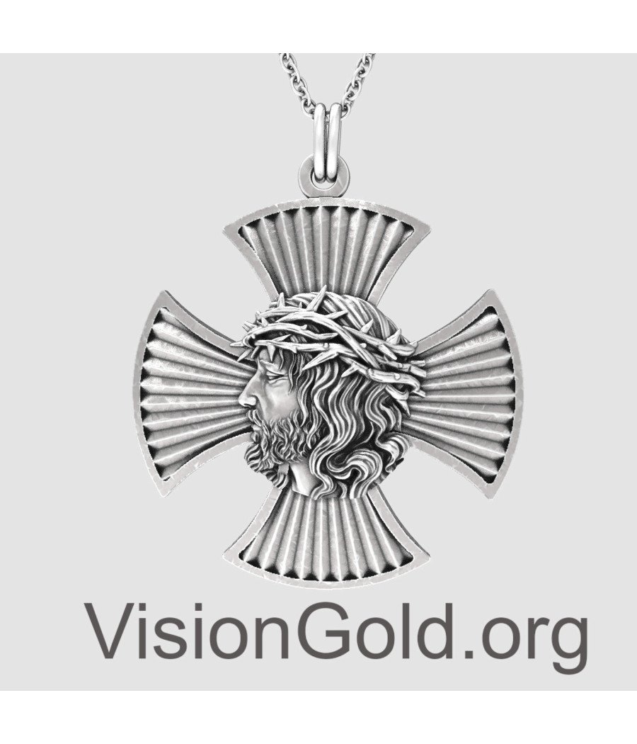 Ασημένιος 925  Σταυρός Με Τον Ιησού Χριστό