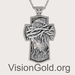 Premium Silber Kreuz mit Jesus Christus 0304
