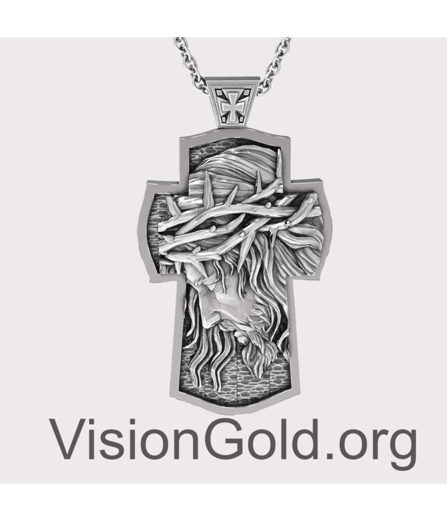 Premium Silber Kreuz mit Jesus Christus 0304