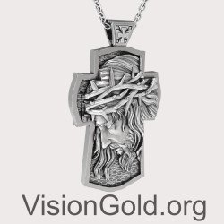 Premium Silber Kreuz mit Jesus Christus 0304