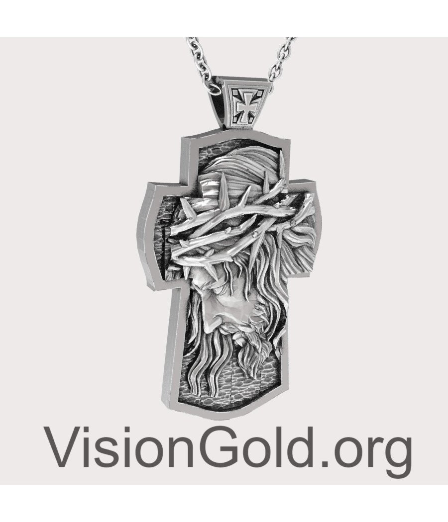 Premium Silber Kreuz mit Jesus Christus 0304