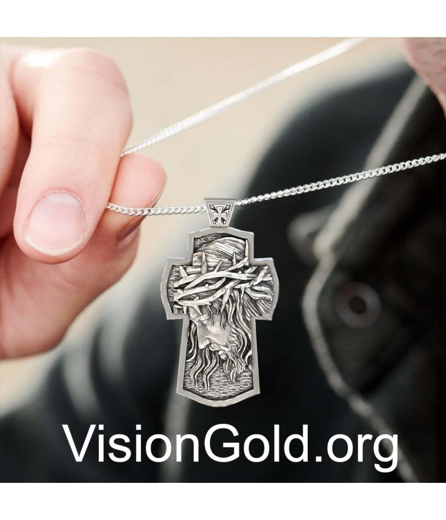 Premium Silber Kreuz mit Jesus Christus 0304