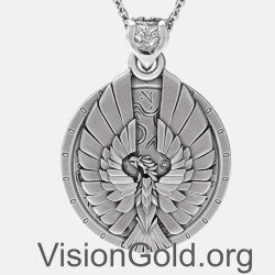 Eagle Unique Coin Men Necklace Pendant in 925 Silver 0294