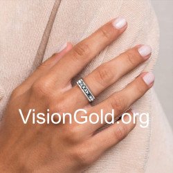 Silver Pyramid Eternity Ring - Minimal Jewelry 0894L