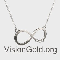 Γυναικείο Ασημένιο Κολιέ Με Σχέδιο Άπειρο Σε Ασημί Χρώμα 0699L