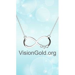 Collar Infinito de Plata y Oro Blanco para Mujer 0699L