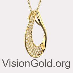 Teardrop Dainty Gold Necklace For Women 0829K