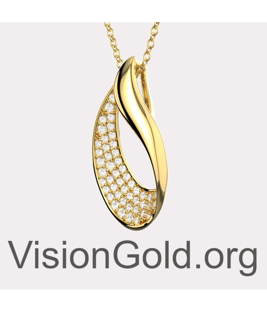 Teardrop Dainty Gold Necklace For Women 0829K