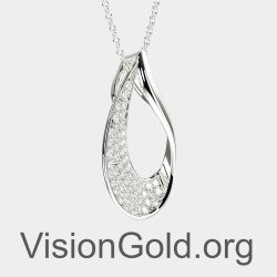 WhiteGold Peardrop Bridal Jewelry Gift for Her 0829L