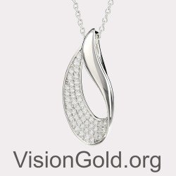 WhiteGold Peardrop Bridal Jewelry Gift for Her 0829L