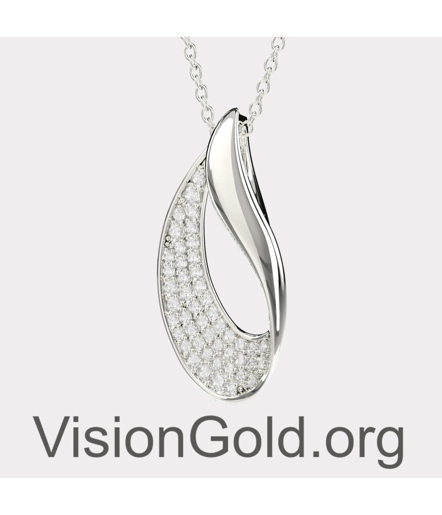 WhiteGold Peardrop Bridal Jewelry Gift for Her 0829L