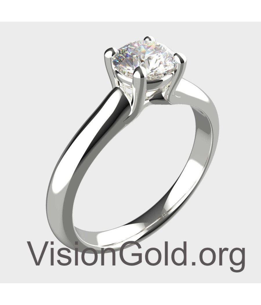 50-Pointer Solitaire Designer Platinum Diamond Ring for Women JL PT 80
