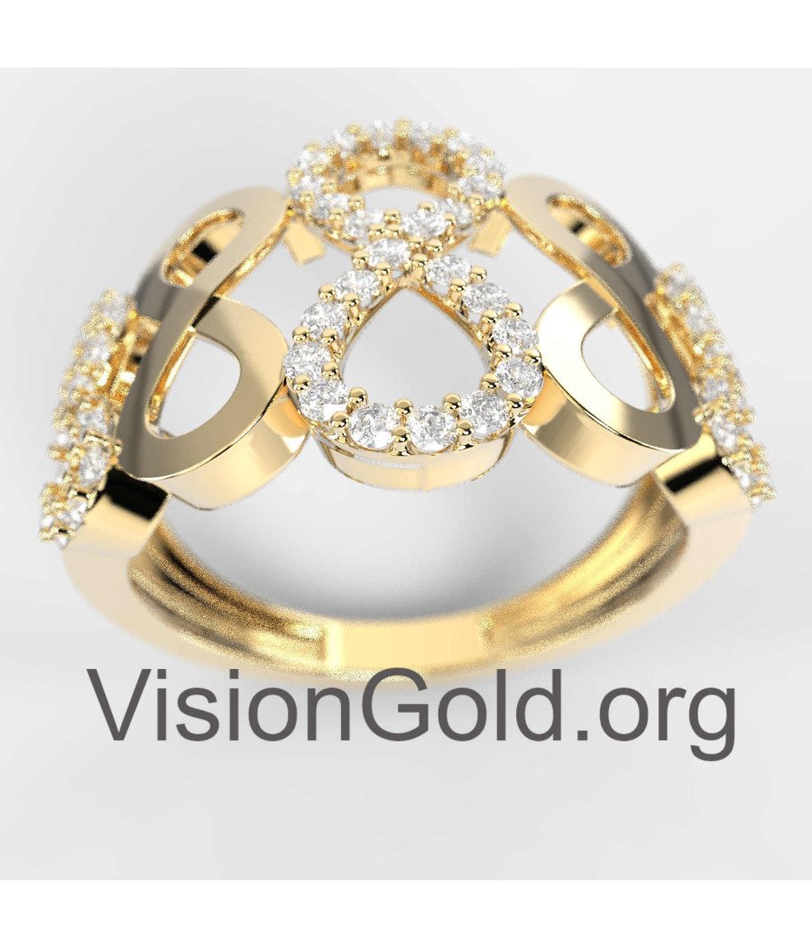 Forever Love Silver Yellow Gold Infinity Ring 1299K