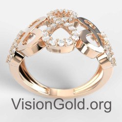 Unendlicher Ring in Roségold aus Silber 925 mit Zirkoniasteinen