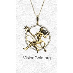 Silver Evil Woman Necklace Pendant 0628K