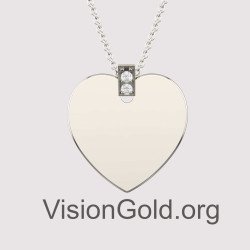Engraved Heart Charm Pendant Necklace 0540L
