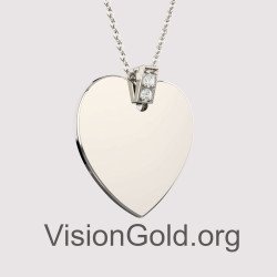 Engraved Heart Charm Pendant Necklace 0540L