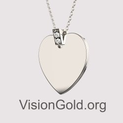 Engraved Heart Charm Pendant Necklace 0540L