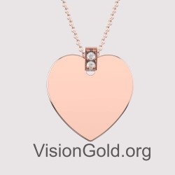 Personalized Custom Engraved Heart Necklace 0540R