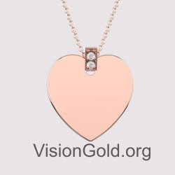 Персонализированное ожерелье с гравировкой в виде сердца 0540R