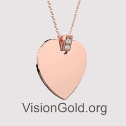 Personalized Custom Engraved Heart Necklace 0540R