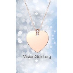 Collar de corazón grabado personalizado personalizado 0540R