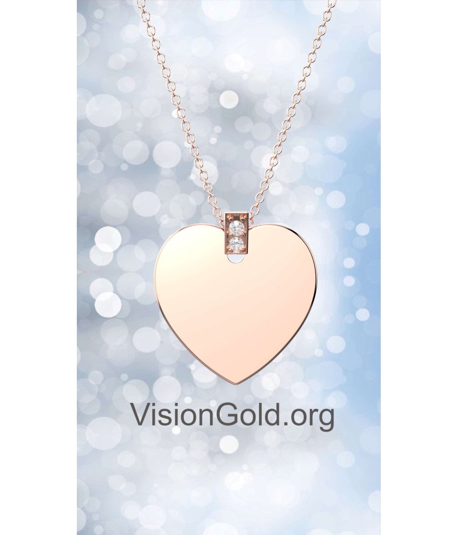 Personalized Custom Engraved Heart Necklace 0540R