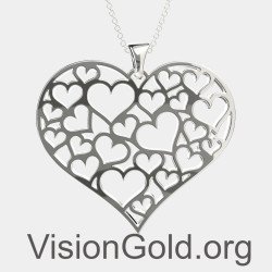 Big Heart Charm - Love Gift for Her - Sterling Silver Amore