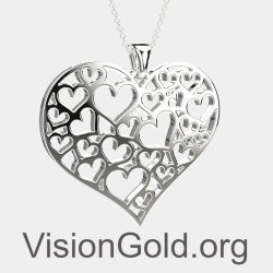 Big Heart Charm - Love Gift for Her - Sterling Silver Amore