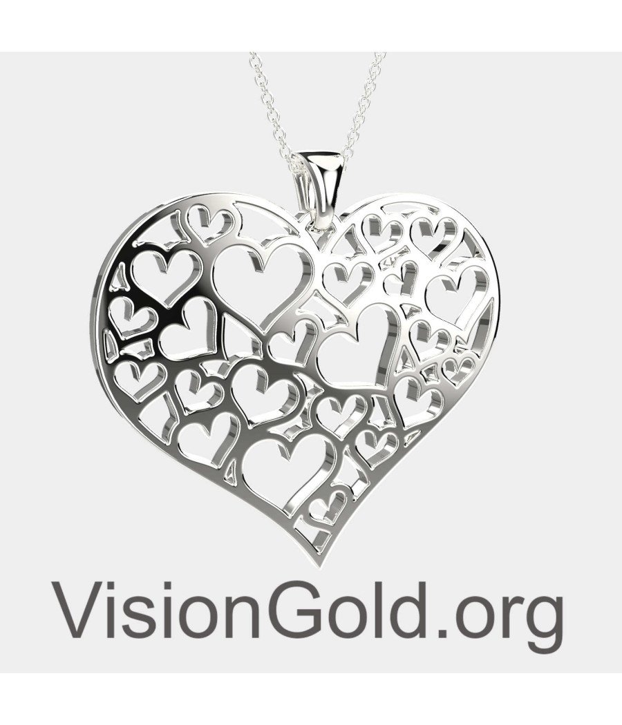 Big Heart Charm - Love Gift for Her - Sterling Silver Amore