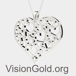 Big Heart Charm - Love Gift for Her - Sterling Silver Amore