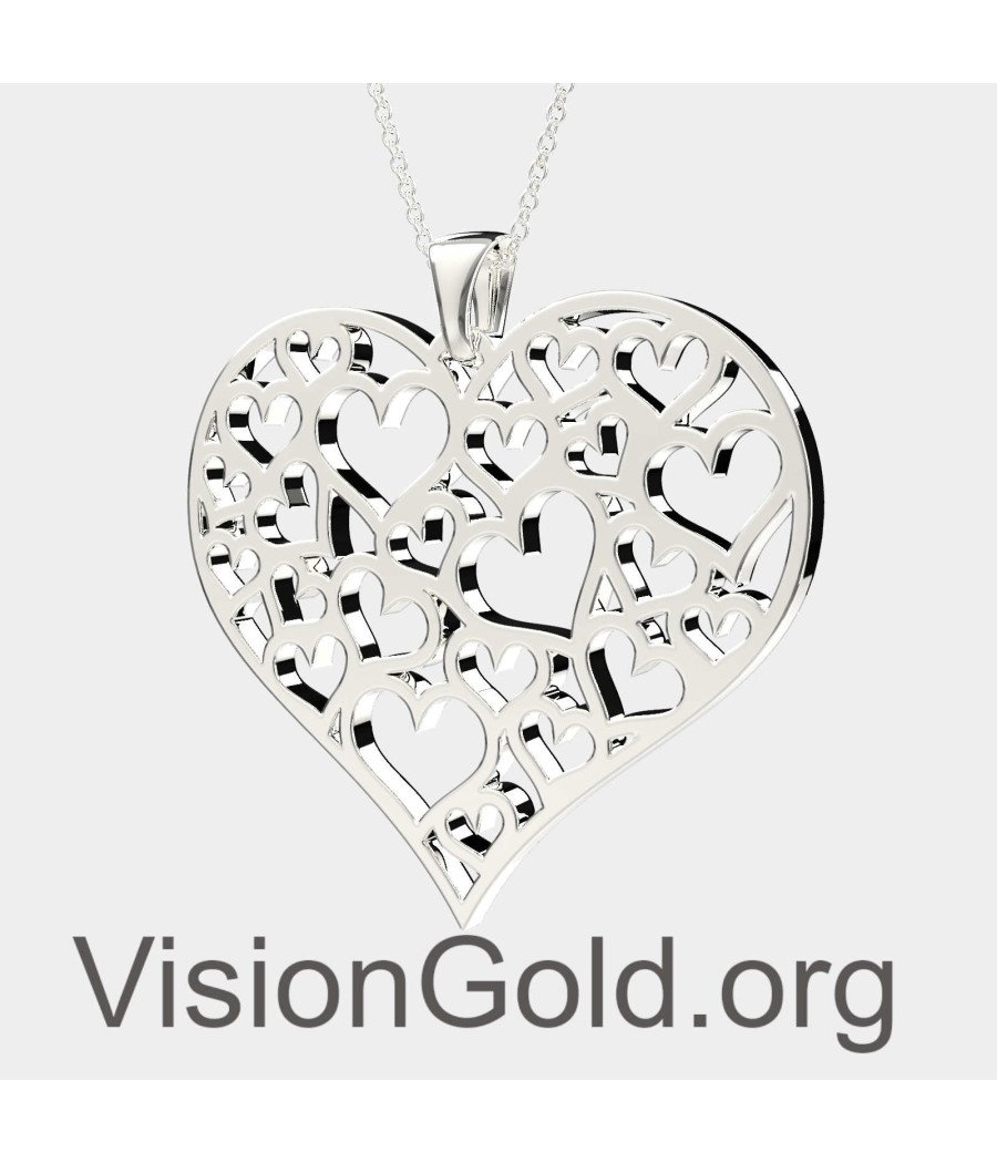 Big Heart Charm - Love Gift for Her - Sterling Silver Amore