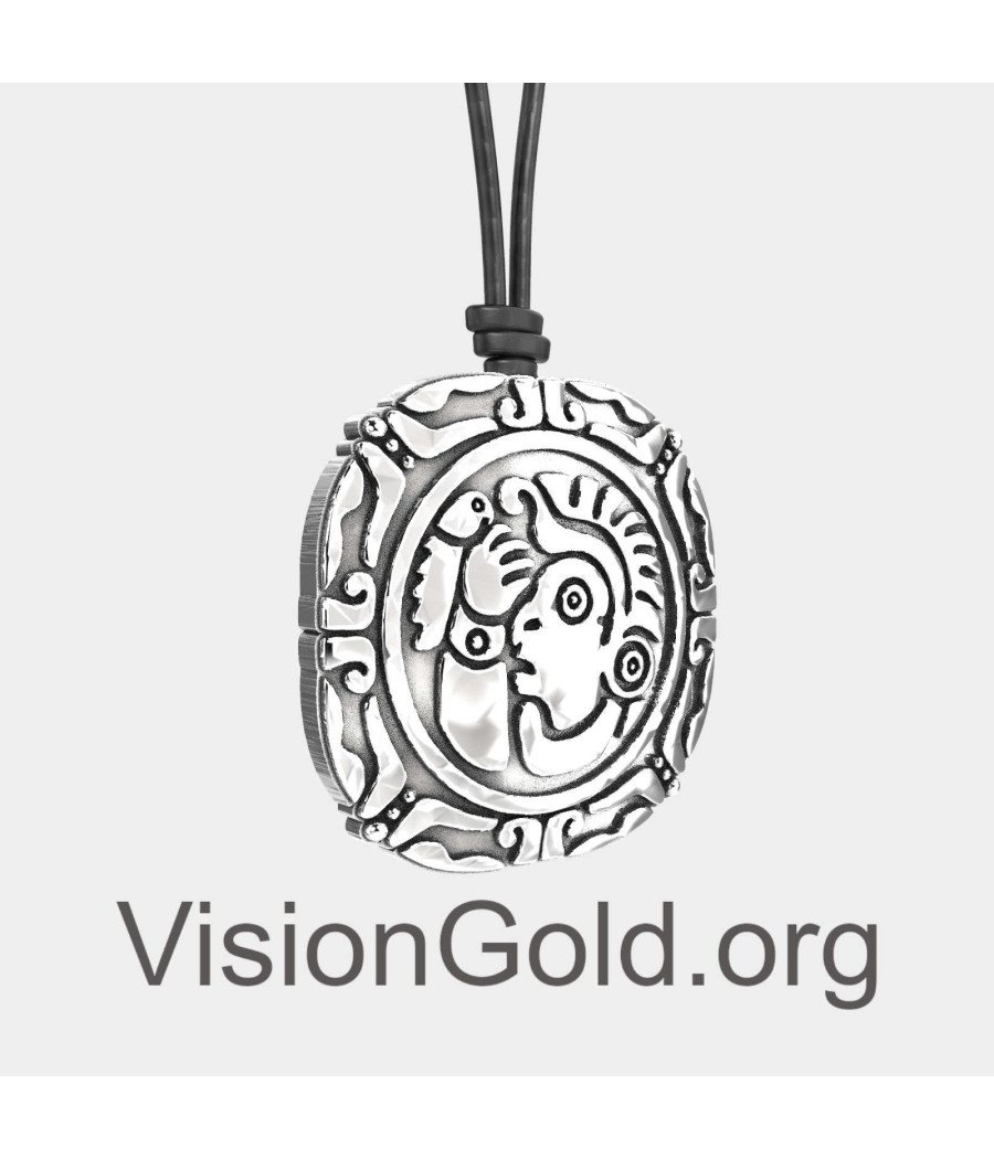 Mens Silver Pendant - Mens Coin Pendant 0329